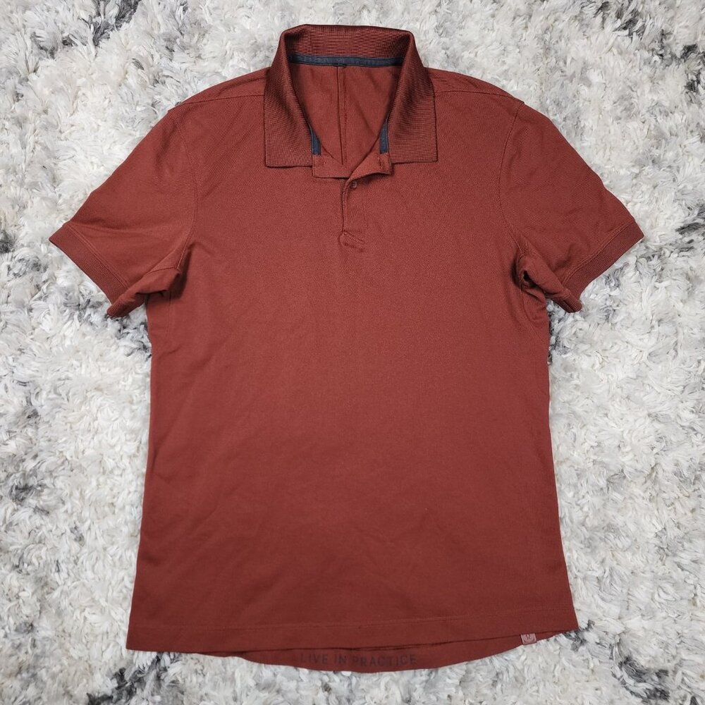 Lululemon Tech Pique Polo Shirt Mens Size Medium Golf Short Sleeve Vented Casual